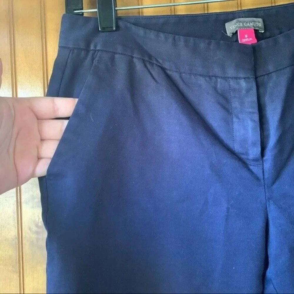 Vince Camuto Ladies Cropped Slim Ankle Navy Blue Dress Pants Women Sz 6